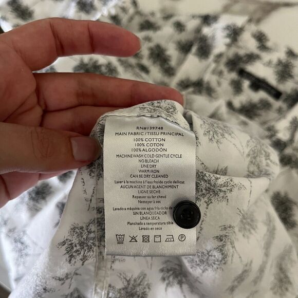 Slate & Stone Men Size L White Palm Tree Cotton Casual Button Down Shirt Novelty - Picture 4 of 9